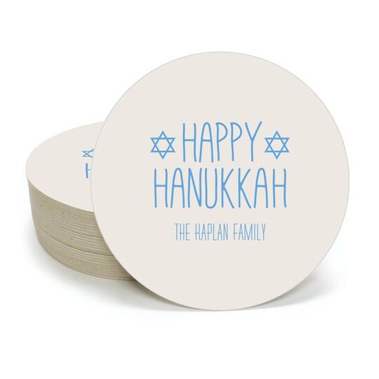 Hanukkah Jewish Stars Round Coasters